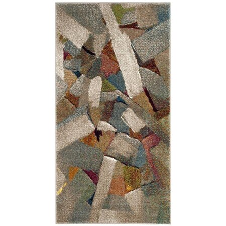 Flowers First 2 ft. 7 in. x 5 ft. Porcello Power Loomed Area Rug Grey & Multi Color - Small Rectangle FL1881760